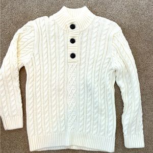 Janie and Jack 6T NWT dressy cotton sweater leather covered buttons